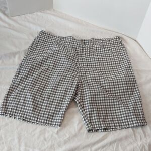 Billabong Mens Shorts Size 36 White/ Grey Checks Cotton/ Poly Blend